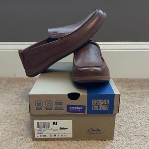 Clarks Men's Tan Leather Slip-Ons